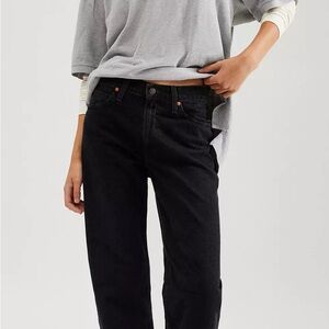 Black Boyfriend Jeans High-Rise Relaxed Fit